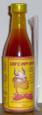 Hot Sauce bottle with straw